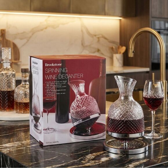Brookstone Other - Rare! Brand New Luxury Rotating Crystal Wine Decanter Brookstone Retail $140!